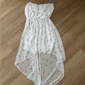 Chiffon High-Low Dress with Floral Print